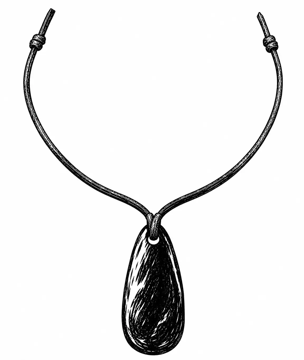 Cordão de couro com o muiraquitã