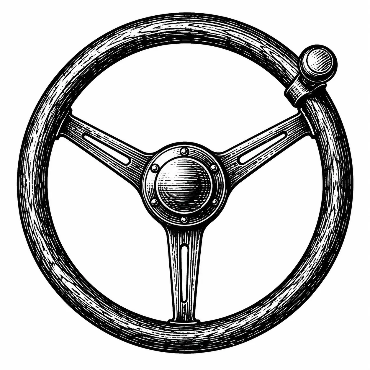 O volante do barco